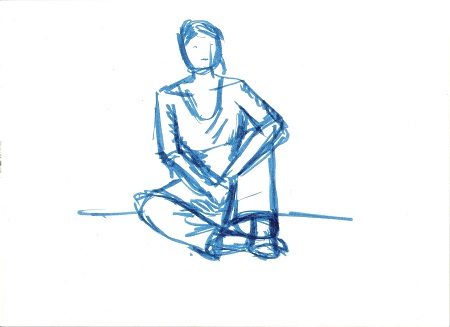 croquis personne assise