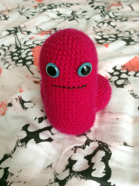 vue de face du premier prototype de threatbutt au crochet