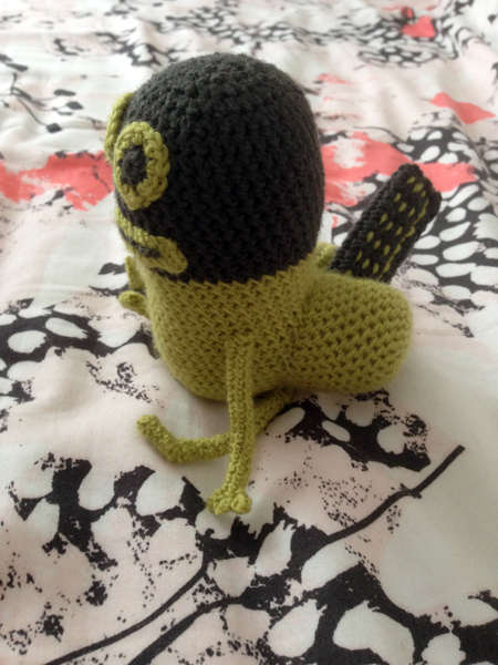 vue de profil du second prototype de threatbutt au crochet